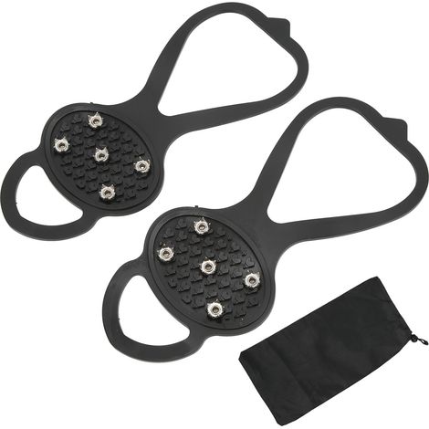 1 Paire de Griffes Antidérapantes 5 Pointes pour Chaussures de Randonnée - Crampons pour Glace et Neige (1/5)