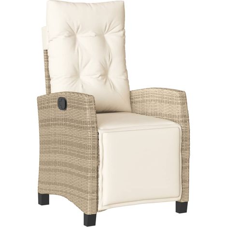 Maison Exclusive - Gartensessel mit Fußteil Verstellbar Beige Pol