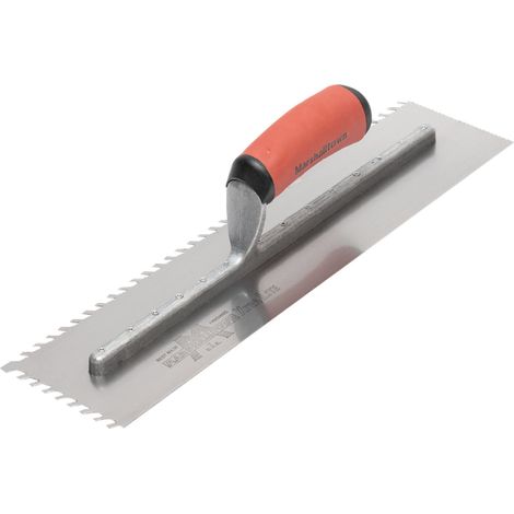 Marshalltown 16 x 4-Inch Layflat 10mm Notch Trowel with Durasoft Handle