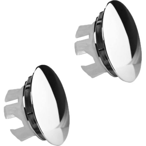 Lot de 2 couvercles de trop-plein en acier inoxydable pour lavabo de 22 à 24 mm,bouchon trop plein lavabo,bouchon lavabo,trop plein lavabo,cache trou trop plein lavabo (1/5)