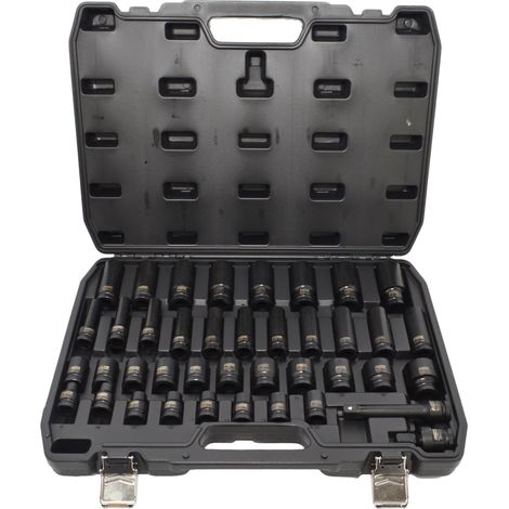 AWTOOLS ZESTAW NASADEK UDAROWYCH 1/2 40cz. KRÓTKIE I DŁUGIE BLACK LINE