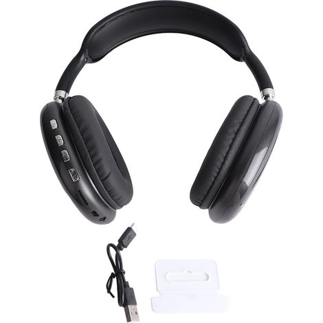 Casque Bluetooth sans fil 5.0 et EDR stéréo antibruit léger pliable écouteurs Bluetooth noir type 1 (1/5)
