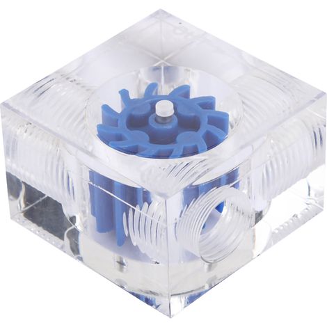Indicateur de débit pour refroidissement liquide en acrylique, filetage G1/4", accessoires informatiques LSJ PM3 (bleu) (1/5)