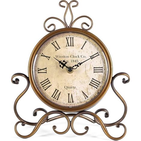 Silent Retro Roman Table Clock for Living Room, Bedroom, Office (copper) (1/5)