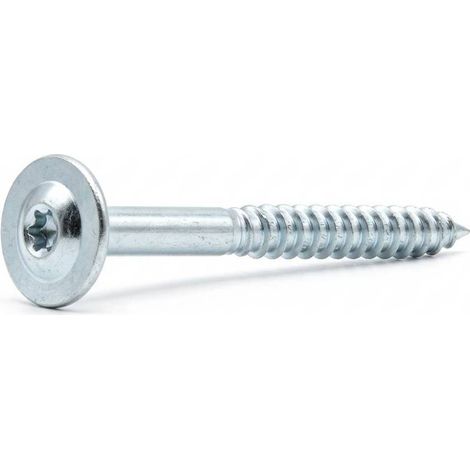 100 Vis De Construction À Tête Large Ct 06120 - 6X120 mm T30 Zingué Blanc - D-Work