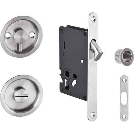 CERRADURA DE EMBUTIR PARA PUERTAS CORREDERAS IN.20.241.F CON TIRADORES - ACERO INOXIDABLE SATINADO