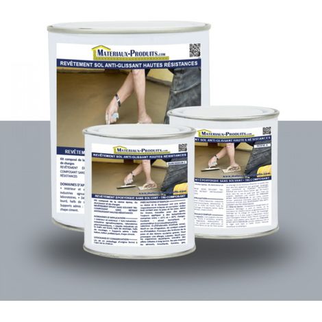 Revêtement sol anti-glissant hautes résistances - 5 Kg Gris béton - MATPRO (1/4)