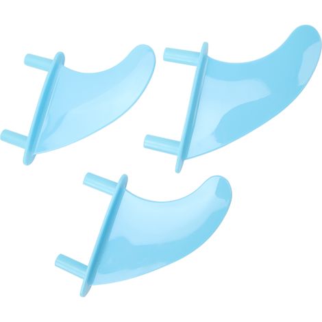 Ailerons de surf en PVC souple, set de 3 ailerons bleus avec fixation pour planche de surf (1/5)