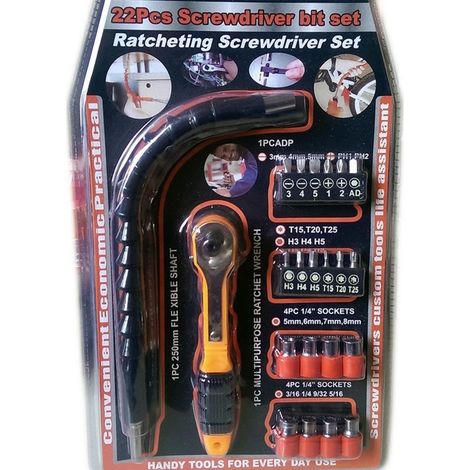 Kit Set 22 Pz Torx Points D'attaque Inserts Boussoles