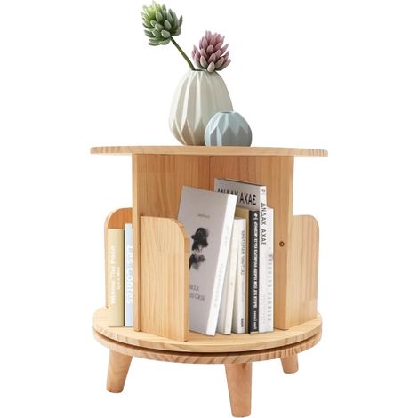 Mensola girevole a 360 gradi, in legno composito, design salvaspazio, funzione antiribaltamento, utilizzo versatile. (1/5)