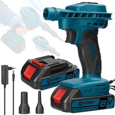 Electric Blower, Leaf Blower, Mini Blower/Compressed Air Blower, Dust Blower, Dust Blower, Cordless Blower, with 2 x 1300mAh Batteries (1/5)
