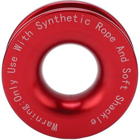 Winch Snatch Recovery Ring, 41,000 lbs Breaking Force, for 7/16 inch, 1/2 inch Soft Shackle, with 3/16 inch, 1/4 inch, 3/8 inch Ropes, Red (1/5)