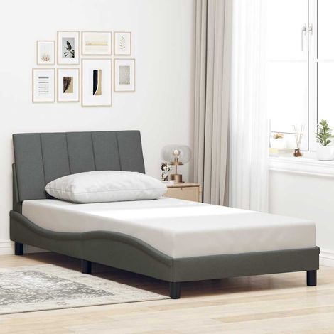 Bettgestell ohne Matratze "Hanko" Dunkelgrau 100x200 cm Stoff (1/5)