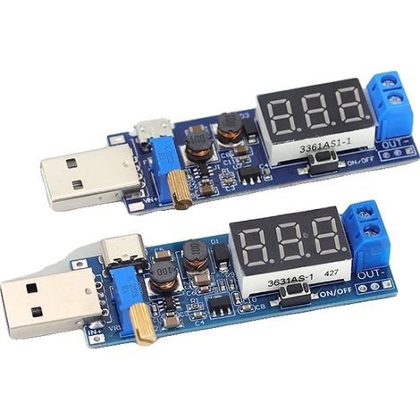 Boost Buck-Wandler, Eingangsspannung DC 5V, einstellbare Ausgangsspannung 1,2V bis 24V, Ausgangsstrom bis zu 3A, Effizienz bis zu 95%, Abmessungen (1/5)