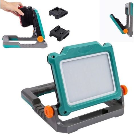 Alian pour adaptateur de batterie Makita Lampe de travail 18 V pour projecteur de chantier Milwaukee M18 LED pour batterie DeWalt Lampe de chantier 20 V (1/5)