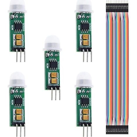 5 pièces capteur de mouvement humain HC-SR505 Mini Module de détecteur infrarouge PIR pour interrupteur de capteur de corps avec câble Dupont (1/5)