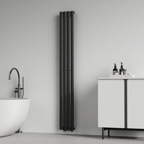 Design Röhrenheizkörper Nore Schwarz 180x24cm Einlagig 484W [neu.haus] (1/5)