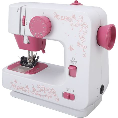 Mini machine à coudre électrique, 2 modes de commande, compacte et portable, avec pédale, idéale pour la maison et les voyages. Prise UE 110-220 V. (1/5)