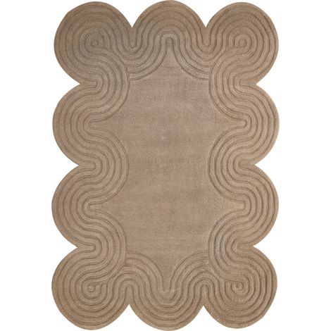 Teppich MALVAN Taupe 160 x 230 cm Wolle (1/5)