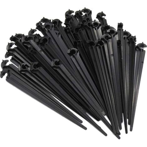 50pcs Hose Holder Ground Stake C-Shaped Fixed Rod Holder for Garden Irrigation Pipe and Hose (1/5)