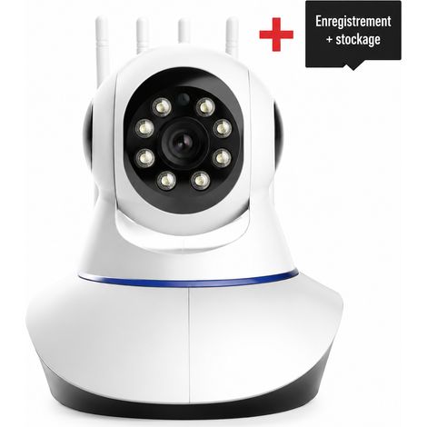 Caméra de surveillance intérieure 2MP 5 antennes avec carte mémoire 64 Go 64g 19 × 17 × 14 cm 900 g – Livraison gratuite