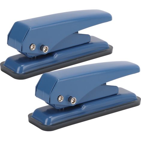 2pcs Hole Puncher Single Navy Blue Leverage Structure Punching Tool for Office Home School (1/5)