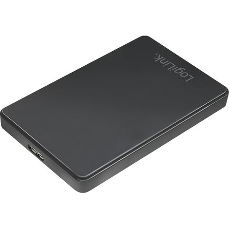 Box esterno per unità SATA da 2,5" LogiLink USB 3.0, nero, senza viti, sottile, per SSD/HDD. (1/5)