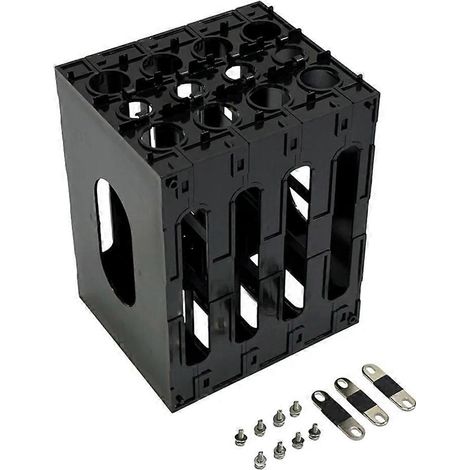Support de batterie 12V 4S compatible avec les batteries lithium fer phosphate CATL EVE 90Ah et 105Ah, fabriqué en plastique ABS/PC, avec mécanisme de verrouillage. (1/5)
