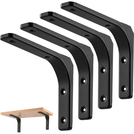 (4 Pièces) Equerre Etagere Murale,Équerres métalliques renforcées 90° en fer (20x15x3.2 cm),Support d'angle Brace pour Salon Chambre Bibliothèque (1/5)
