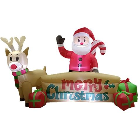 Inflatable Santa Claus Reindeer Large Freestanding, Inflatable Christmas Decoration, for Entrance, Pelse, Families (1/5)