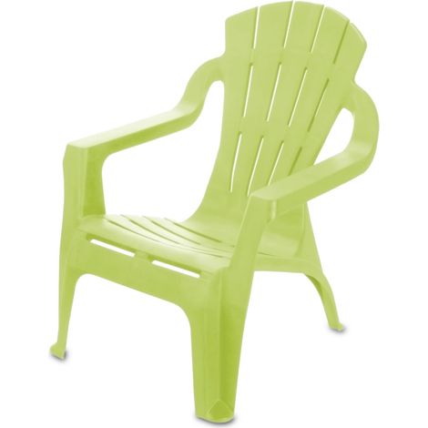 Kinder Lounge Gartenstuhl aus Kunststoff - grün - Robuster Garten Loungesessel für Kleinkinder - Monoblock Stuhl Kinderstuhl Spielstuhl stapelbar