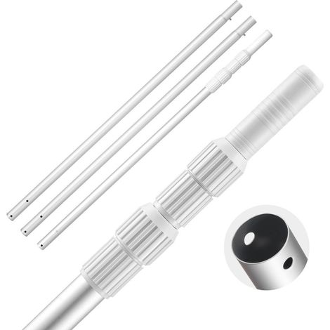 Compatible épuisette, brosse, tête d'aspirateur, perche de piscine pour nettoyage avec 2 rallonges (1/5)