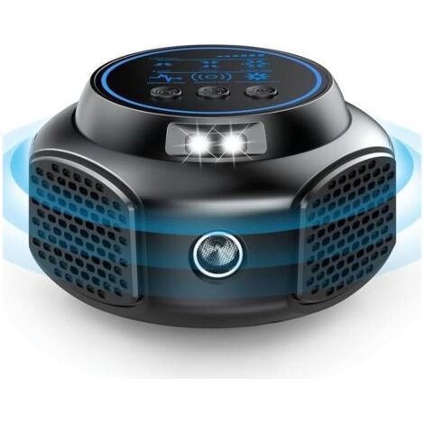 Répulsif à ultrasons 360° pour rongeurs avec lumière LED, efficace contre les rats, les souris, les campagnols et les loirs. (1/5)