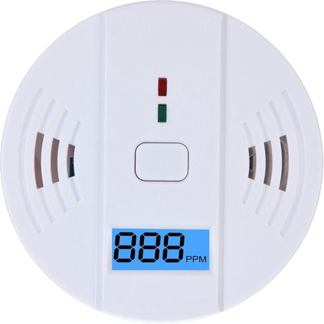 Détecteur de monoxyde de carbone, détecteurs de CO et bouton de silence, moniteur d'alarme CO EN 50291 (pile AA non incluse) (1/5)