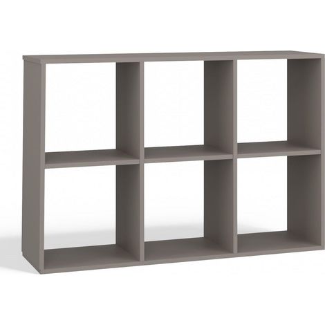 MARION - Estantería modular con 6 cubos - Librería con 6 compartimentos - 110x30x75 cm - Mueble de almacenaje (1/3)