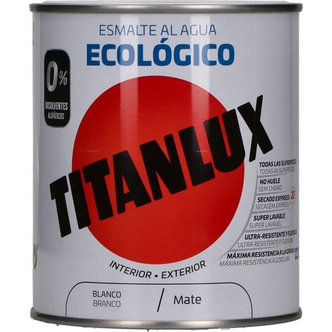 ESMALTE ECOLÓGICO AL AGUA MATE BLANCO 750ml TITANLUX 02T056634