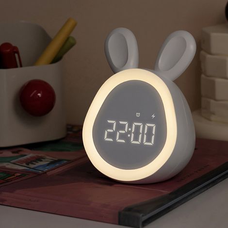 Niedlicher Hasenwecker mit Nachtlicht, perfektes Geschenk für Mädchen-, Kleinkind-, Jungen- und Teenagerzimmer (1/5)