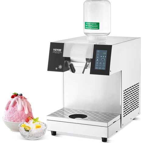 Machine à Glace Râpée de Neige Commerciale, Machine à Râper la Glace 230 kg/24H, en Inox, Système de Refroidissement par Air, Dissipation Thermique Rapide, pour Dessert Boulangerie Café (1/5)