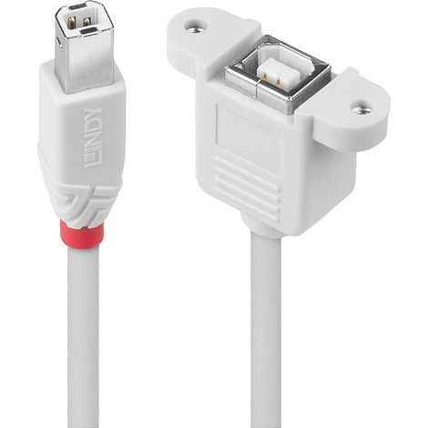 LINDY USB-Kabel USB 2.0 USB-B Stecker, USB-B Buchse 0.50 m Grau 31800