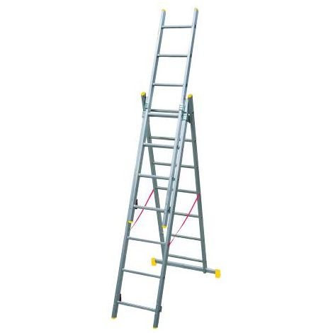 Scala Trasformabile 3 Elementi 3x9 Gradini fino a 6,84 metri con stabilizzatore 3x9 Gradini (1/5)