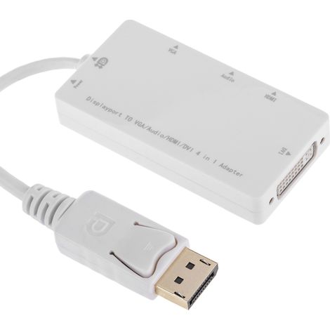 BeMatik - DisplayPort vers VGA DVI HDMI blanc audio (1/5)
