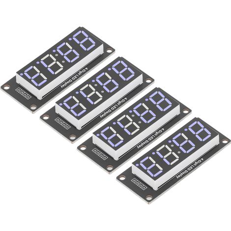 4er-Set 4-stellige digitale LED-Röhrenanzeige, 7-Segment-Uhrmodul TM1637 0,56 Zoll Blau MRA041C (1/5)