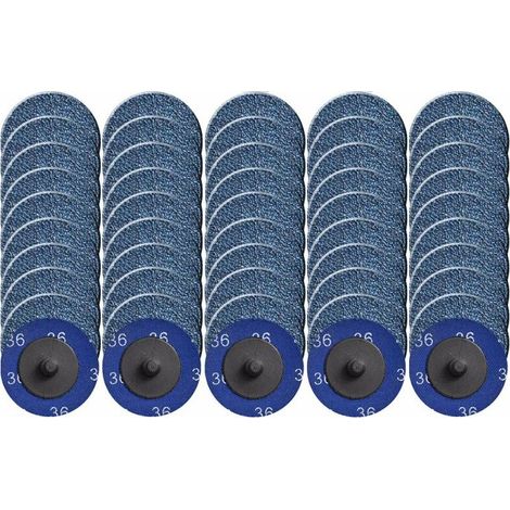 50 disques abrasifs Divers accessoire de portail, grain 36, diamètre 5,1 cm, oxyde de zirconium, pour meulage métal et soudure (1/4)
