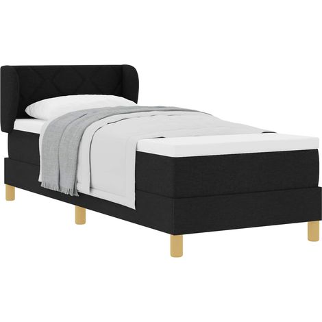 Maison Exclusive - Lit à ressorts avec matelas Noir 80 x 200 cm tissu