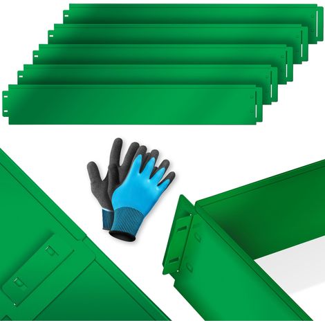 KESSER® Rasenkante Beeteinfassung Beetumrandung 5m 10m 15m 20m 25m 30m 35m 40m 45m 50m 100x14cm oder 100x18cm Beetbegrenzung Rasenbleche Mähkante Grün / Länge 10m - Höhe 18cm (1/5)