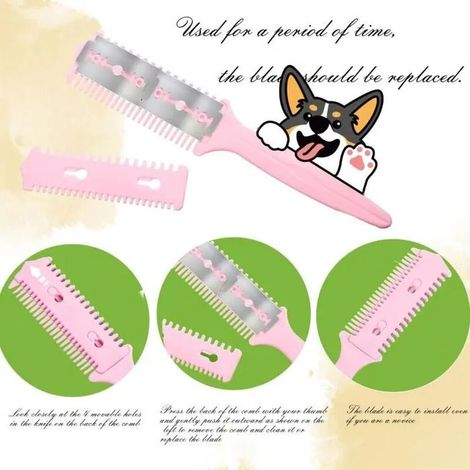 3 peignes rasoirs 2 en 1 pour chien et chat - Pour enlever les nœuds et les nœuds - Peigne de toilettage pour chien et chat (1/3)