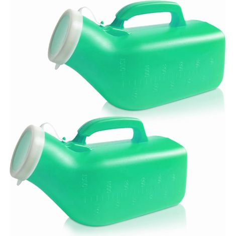 (vert-2-men) Bouteilles d'urine, urinoirs Portables pour Hommes, Anti-déversement 1200 ML pour hôpital, Incontinence, extérieur, Voiture, Voyage (1/5)