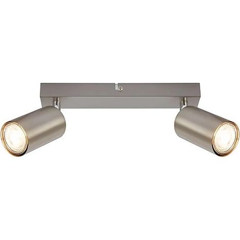 Foco de techo 2xGU10 orientable en níquel satinado 15,5 x 5,5 x 25,5 cm