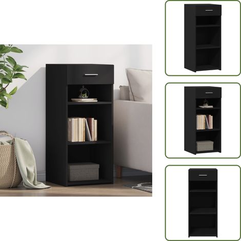 Sideboard Schwarz 40x42,5x93 cm Holzwerkstoff - Schreibtisch - Sideboard - Wohnzimmermöbel - Holzmöbel - Schwarz (1/5)