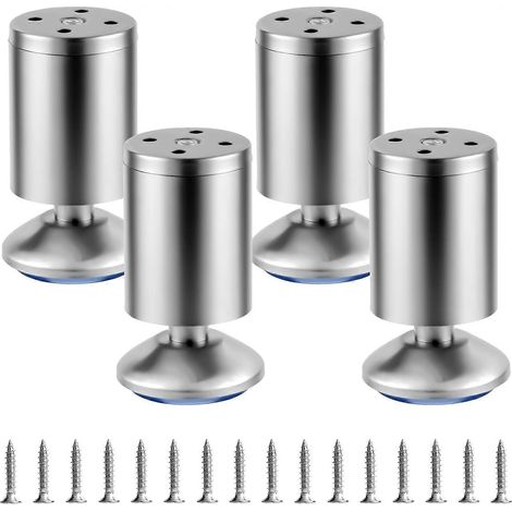 Pieds de meubles réglables, 0-10 mm, 10 cm, pieds de table de nivellement, pieds de meubles réglables en acier inoxydable, adaptés à divers meubles. (1/5)